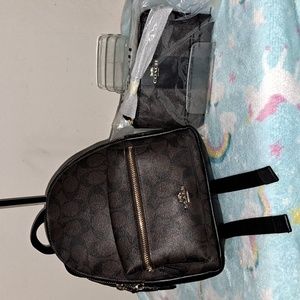 Authentic Coach Signature Canvas Mini Backpack W/Coach Wristlet No.C2021-38302